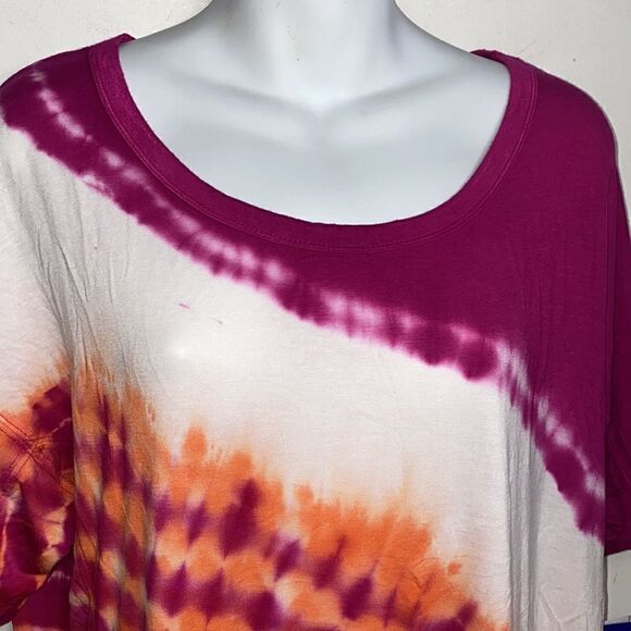 JOY LAB Pink and Orange Tie Dye Top-M NWT - Picture 3 of 7